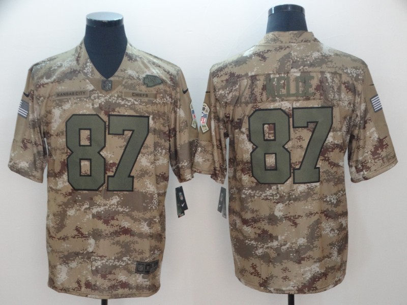 Men's Kansas City Chiefs Travis Kelce #87 Camouflage Jersey